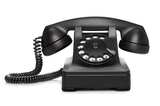 old telephone with rotary dial