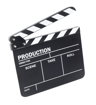 Clapper board on white background