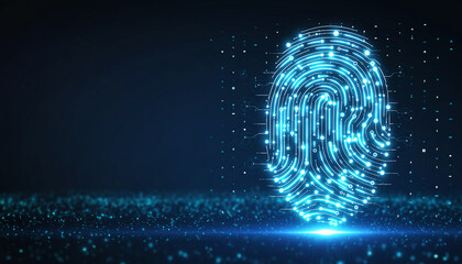 X ray of human brain and skull with digital fingerprint concept