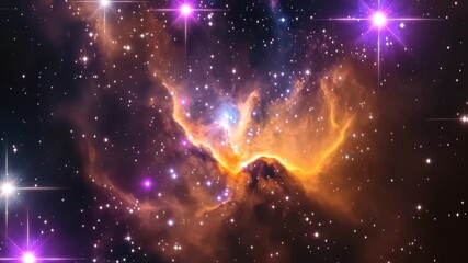 Celestial Canvas: A breathtaking glimpse into the cosmos reveals a vibrant nebula, its ethereal form painted with cosmic dust and stellar light. - Powered by Adobe