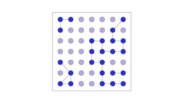 Pattern recognition 2D cartoon object animation. Dot grid with connected paths. Algorithmic pathways. Data science. Point connection pathfinding animated flat colorful item 4K video isolated on white