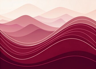 Abstract maroon wave background with flowing curves and smooth gradients, creating a modern and elegant visual style, ideal for creative designs and digital artwork. 2