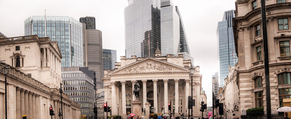 Motion Blur City of London financial centre skyline background