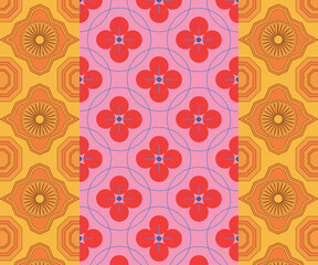 Vintage Floral Wallpaper Vector Design with Elegant Flower Elements, Artistic Texture, and Decorative Seamless Pattern