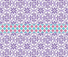 Seamless Floral Vector Pattern with Unique Geometric Shapes and Vintage Flower Decor for Modern Wallpaper Concepts