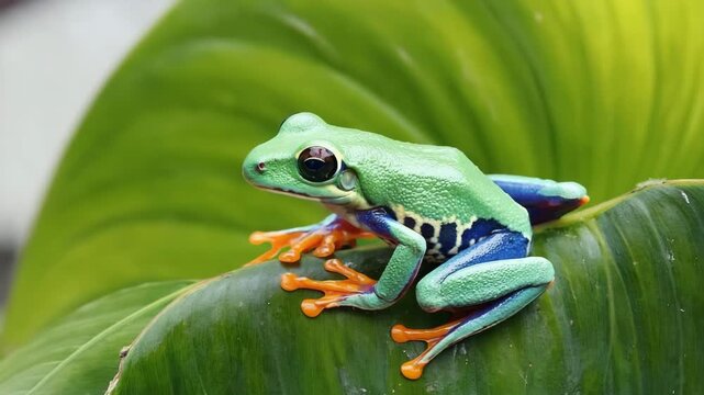 frog on a leaf