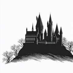 Fototapeta premium Fine Castle silhouette winter