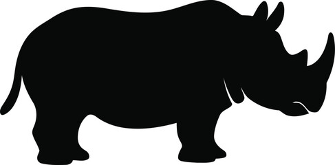 Silhouette of a powerful rhinoceros standing in a natural pose © HAFIJA KHATUN