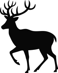 Majestic silhouette of a large stag standing in profile view