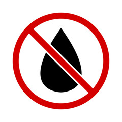 No Palm Oil or No Trans Fat Healthy Food Round Circle Backslash Badge Sticker Stamp Info Label Sign Icon with Fluid Drop and White Background for Product and Package Design. Vector Image.