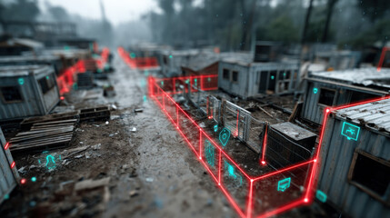 Construction site with AI-based safety monitoring