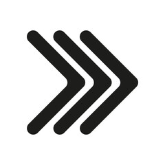 Vector Arrow isolated transparent background. Triple Arrow with rounded edges template design. Cursor for social media web info graphic banner design. EPS 10