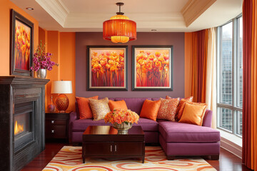 Obraz premium Violet interior color scheme