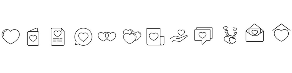 Love icon vector set. relationships illustration sign collection. online dating symbol or logo.