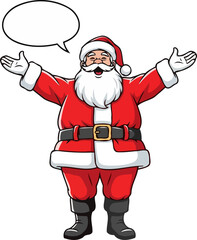 jolly santas open arms a festive canvas for your merry holiday communication, isolated on transparent background