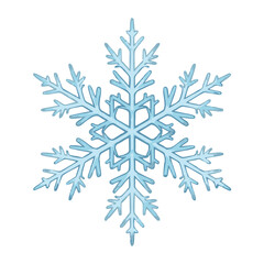Blue Crystal Snowflake Icon Winter Freeze Symbol