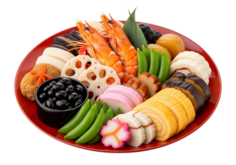 Vibrant Japanese Osechi Ryori Platter for New Year Celebrations