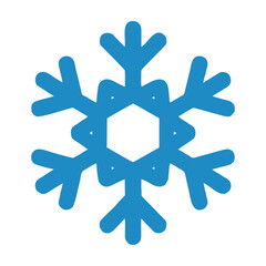 Rounded Tip Snowflake Icon Hexagon Center Winter Symbol