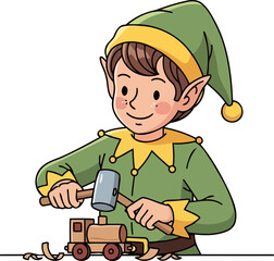 workshop wonders crafting childhood dreams in santas festive factory, isolated on transparent background