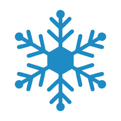 Modern Filled Snowflake Icon Blue Winter Symbol