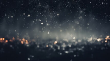 Naklejka premium A blurred background featuring shimmering droplets and soft lights creates a tranquil, atmospheric scene.