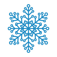 Blue Geometric Snowflake Icon &ndash; Winter Frozen Crystal Symbol