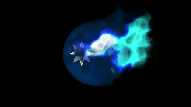 Minnesota Flag Animation with Energy Particles Symbolizing Future Innovation and Technology