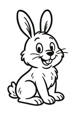 Cute cartoon baby bunny rabbit vector illustration with pink ears perfect for a fun easter holiday drawing