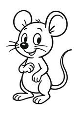 Cute cartoon mouse character smiling  with a funny rodent vector illustration