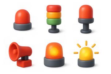 Colorful cartoon light icons collection for digital design and illustration