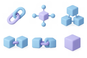 Abstract blockchain icons - network and technology design for digital projects