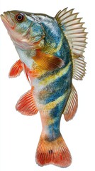 Perch fish isolated on white background