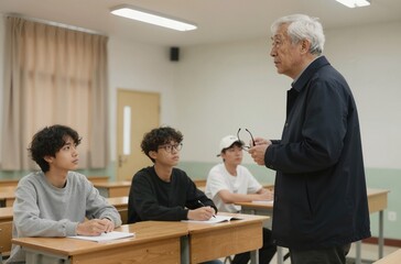 senior couple sitting at table