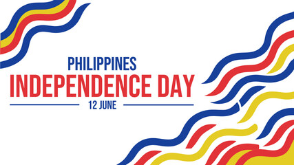 Bright and clean Philippines Independence Day banner design on white background, highlighting patriotism and national spirit