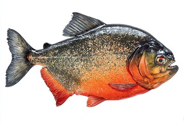 Piranha fish isolated on white background