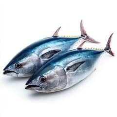 Tuna fish on white background