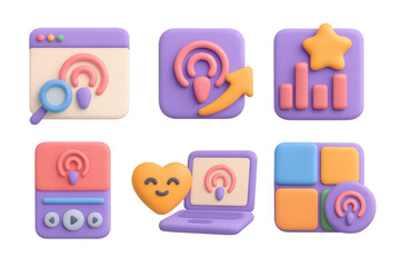 Colorful podcast icons for digital platforms and creative design projects