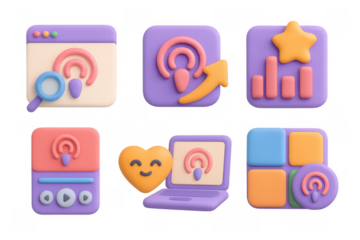 Colorful podcast icons for digital platforms and creative design projects