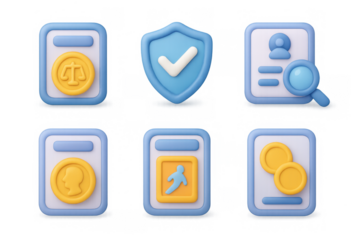 Authenticity icon set for security and identification design