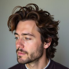 Obraz premium AI generated Highquality image of Caucasian man with thoughtful demeanor and soft lighting