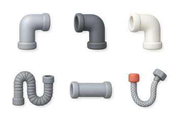 Industrial pipe icon collection for utility and plumbing design projects