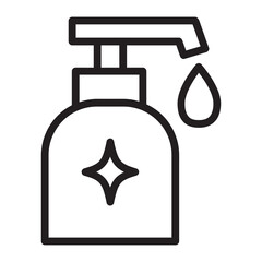 liquid soap icon in black outline style