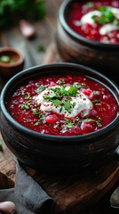 Classic Ukrainian Borscht - Traditional Eastern European cuisine, hearty comfort food, home-style comfort food, and flavorful dishes