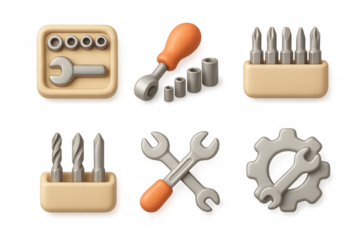 Simple tool icon set for design and composition projects