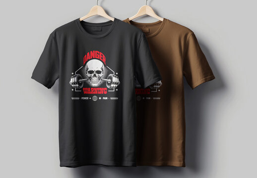 Skull Weightlifting Gym T-Shirt Design Template