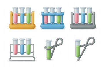 Vibrant cartoon test tube racks for science education and laboratory design
