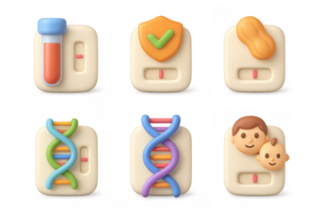 Simple colorful test icons collection for health and biology design projects