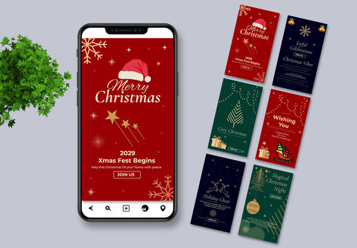 Christmas Social Media Story Post Template In Festive Season
