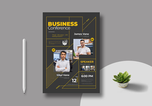 Conference Agenda Poster Template Layout