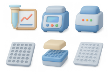 Pcr icon set for scientific illustration and lab tool design